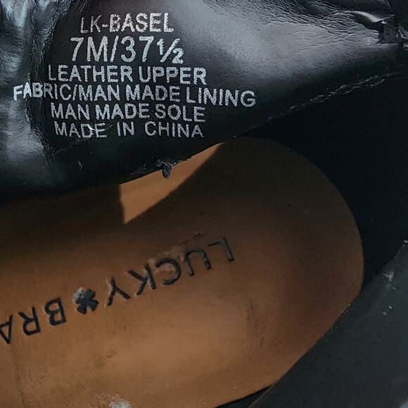 Lucky Brand Bootie Women *Left size 8 , Right size 7* Basel Black Leather Zip - Picture 10 of 12
